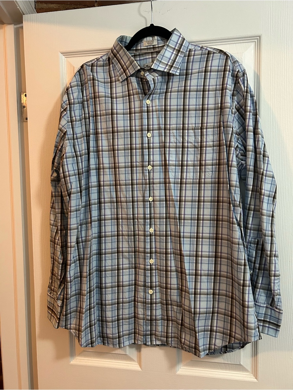 Peter Millar XL Blue Plaid Button Down